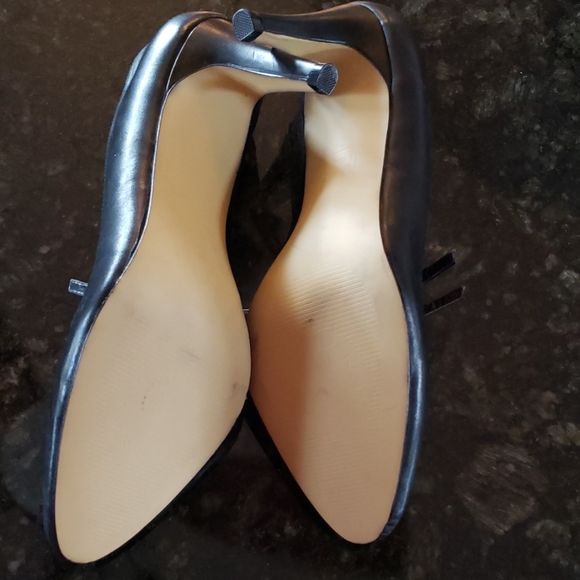 NWOT Isaac Mizrahi 3.5in Blk lthr w bwn lthr sole - Picture 7 of 8